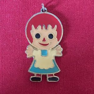 VTG 1970s Raggedy Ann Doll Enamel Pendant